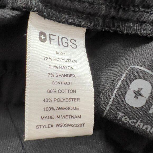 FIGS Technical Collection Jogger Scrub Pants Black Drawstring Pockets Unisex M - Picture 7 of 9